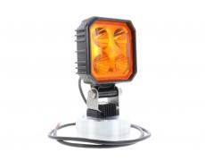 LED Arbeitsscheinwerfer CARBONLUX Quadrat 90X90mm - Kabel - Gelbes Licht